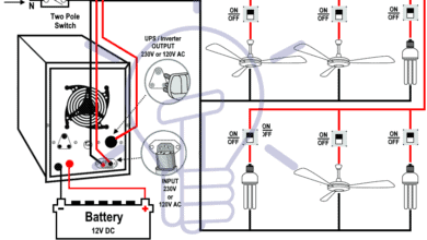 Automatic UPS Inverter System Wiring Diagram (One Live Wire)