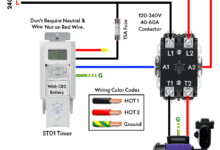 Controlling of Single Phase 120V & 240V Motors using Contactor and Digital Timer