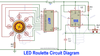 LED Roulette Circuit Diagram