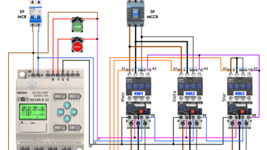 Star Delta Motor Control Circuit using Omron PLC ZEN Programming Relay