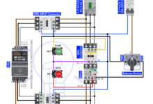 VFD Bypass DOL Starter - Power & Control Circuit Diagram